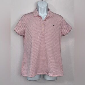 VINEYARD VINES Performance Pink & White Stripes Polyester/Spandex Size M